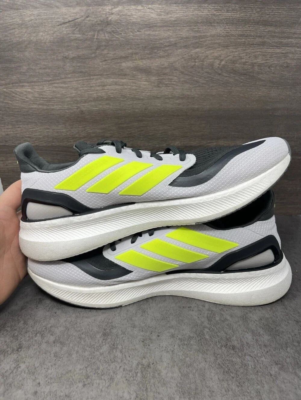 adidas Pureboost 5 Size 13 Mens Grey Lucid Lemon Light Boost Running IF9193